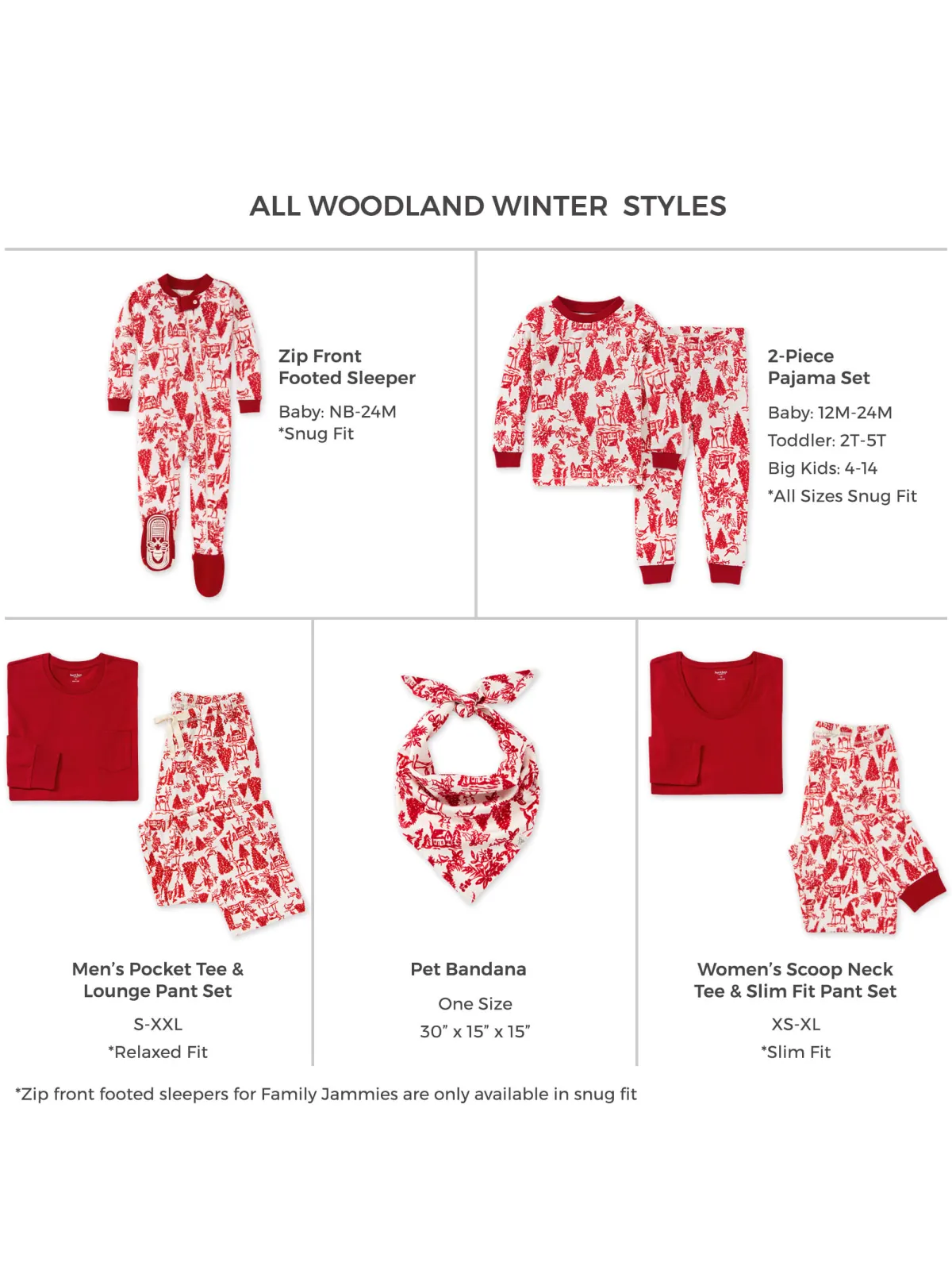 Mens Woodland Winter Pocket Tee Pajama Set