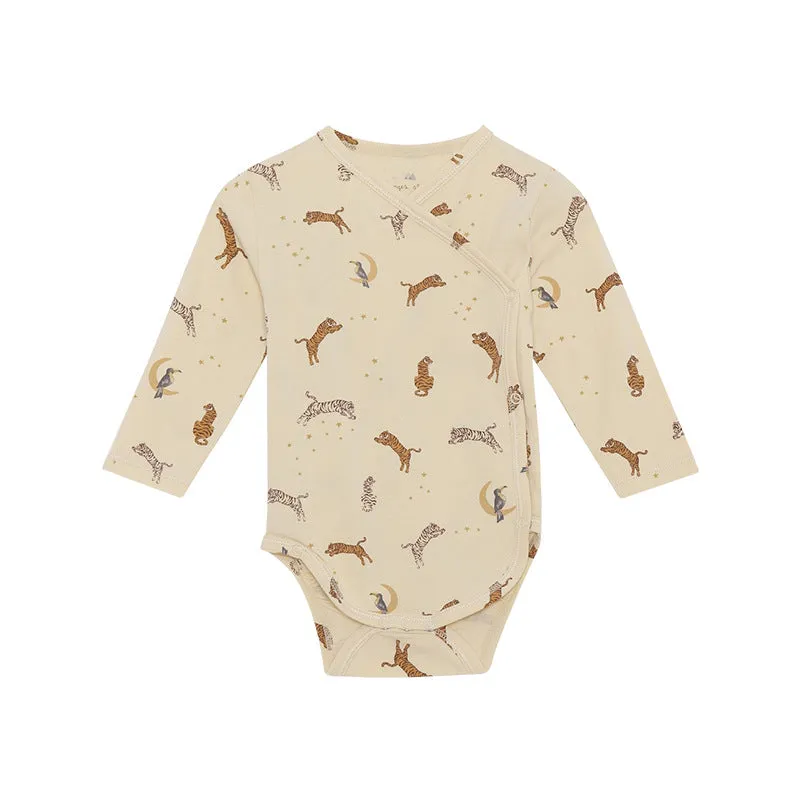 Baby Solid Color Cute Print Slouchy Jumpsuit Pants Set