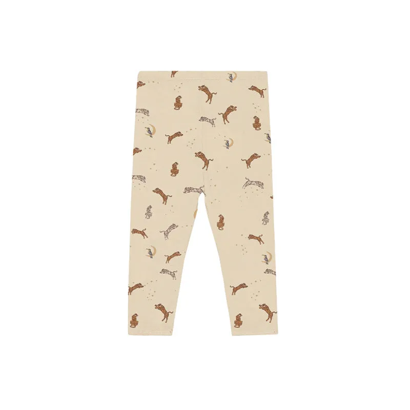 Baby Solid Color Cute Print Slouchy Jumpsuit Pants Set