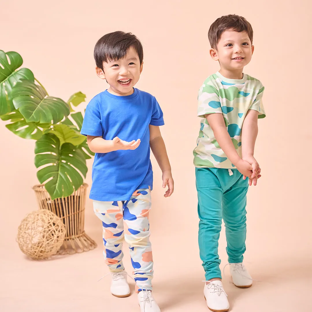 Camo Flash Harem Pants 2pc Bundle Set (Green)