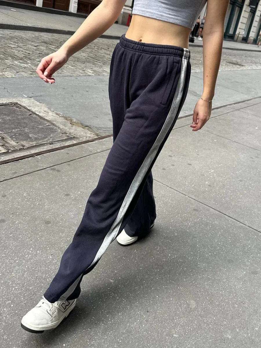 Girlary Patchwork Loose Sport Pants Women Autumn Cotton Elastic High Waist Straight Pant Vintage Harajuku Casual Y2k Trousers