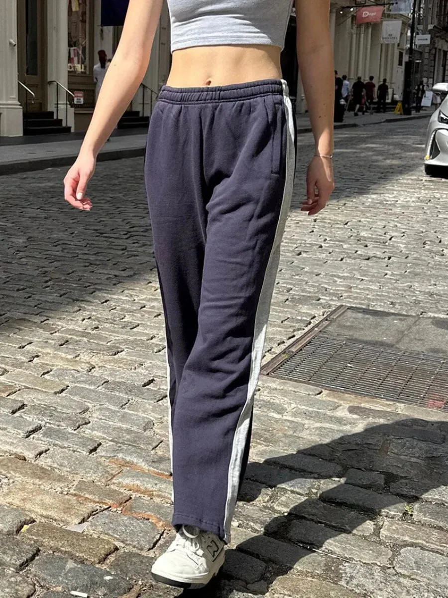 Girlary Patchwork Loose Sport Pants Women Autumn Cotton Elastic High Waist Straight Pant Vintage Harajuku Casual Y2k Trousers