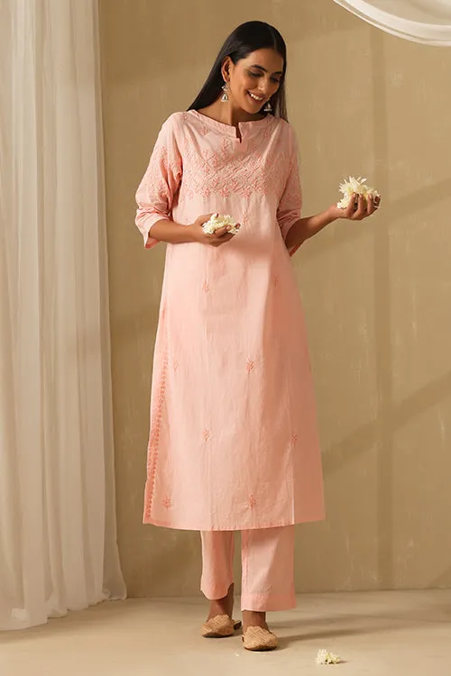 Okhai "Rooh" Chikankari Pure Cotton Kurta Pant Set