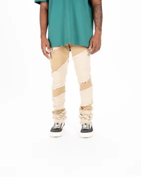 Pheelings EMBRACE THE JOURNEY FLARE STACK DENIM (CREAM/KHAKI)