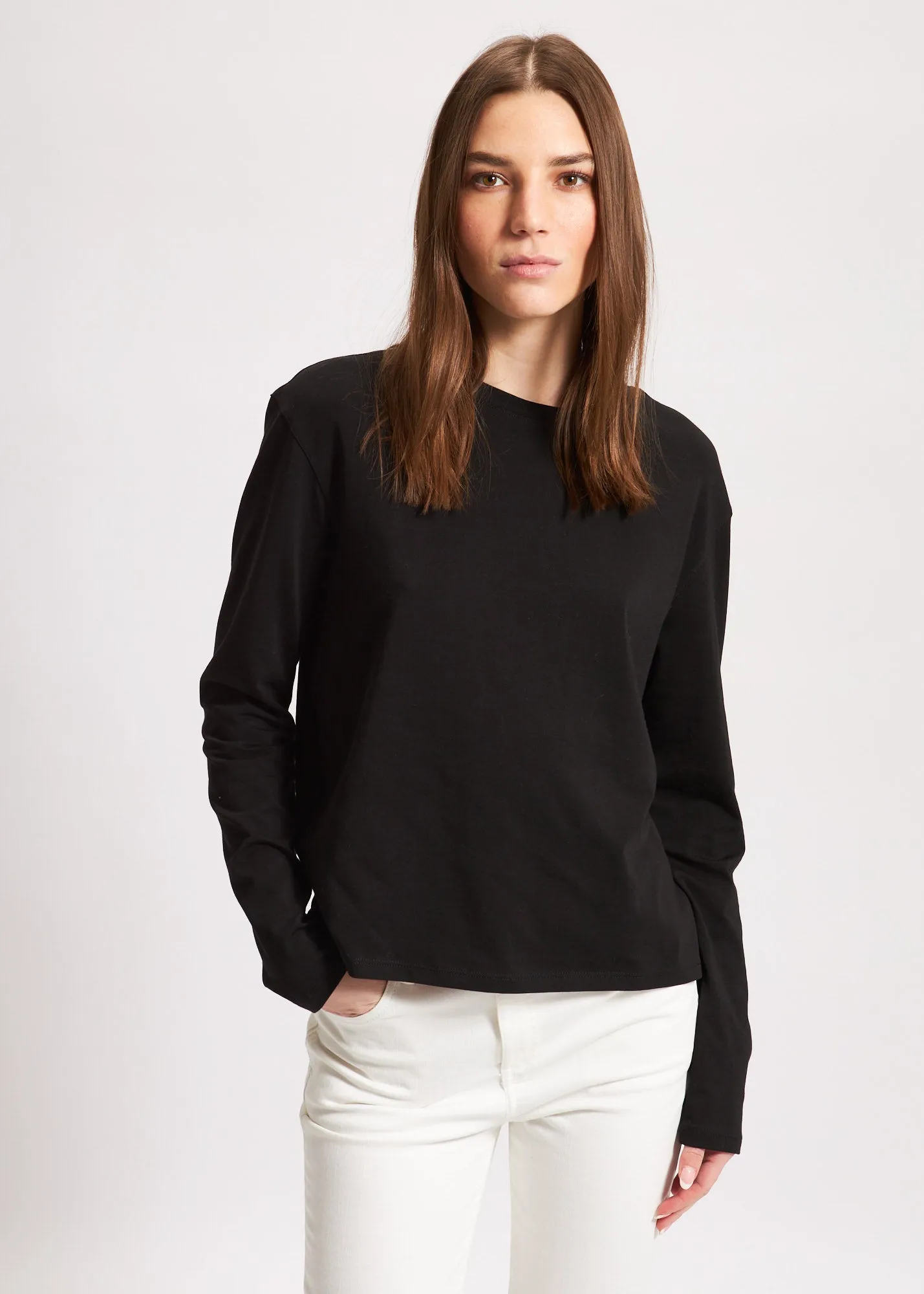 PIMA COTTON STRETCH BOYFRIEND LONG SLEEVE
